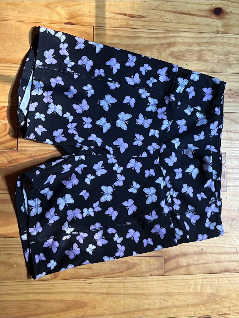 PINK Black Butterfly Print Athletic Shorts